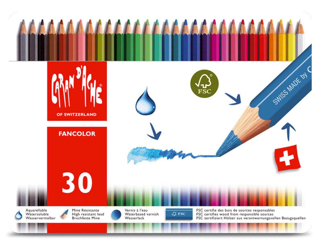 CARAN D'ACHE Fancolor Farbstifte 30er