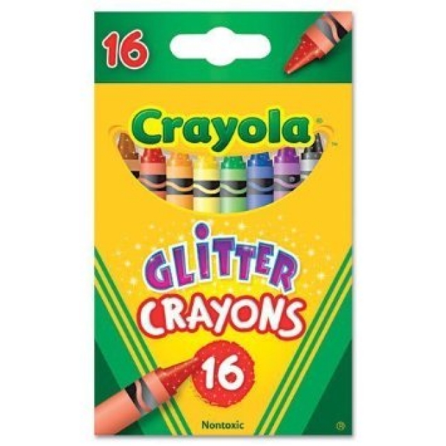 16 Glitzerwachsmalstifte von Crayola