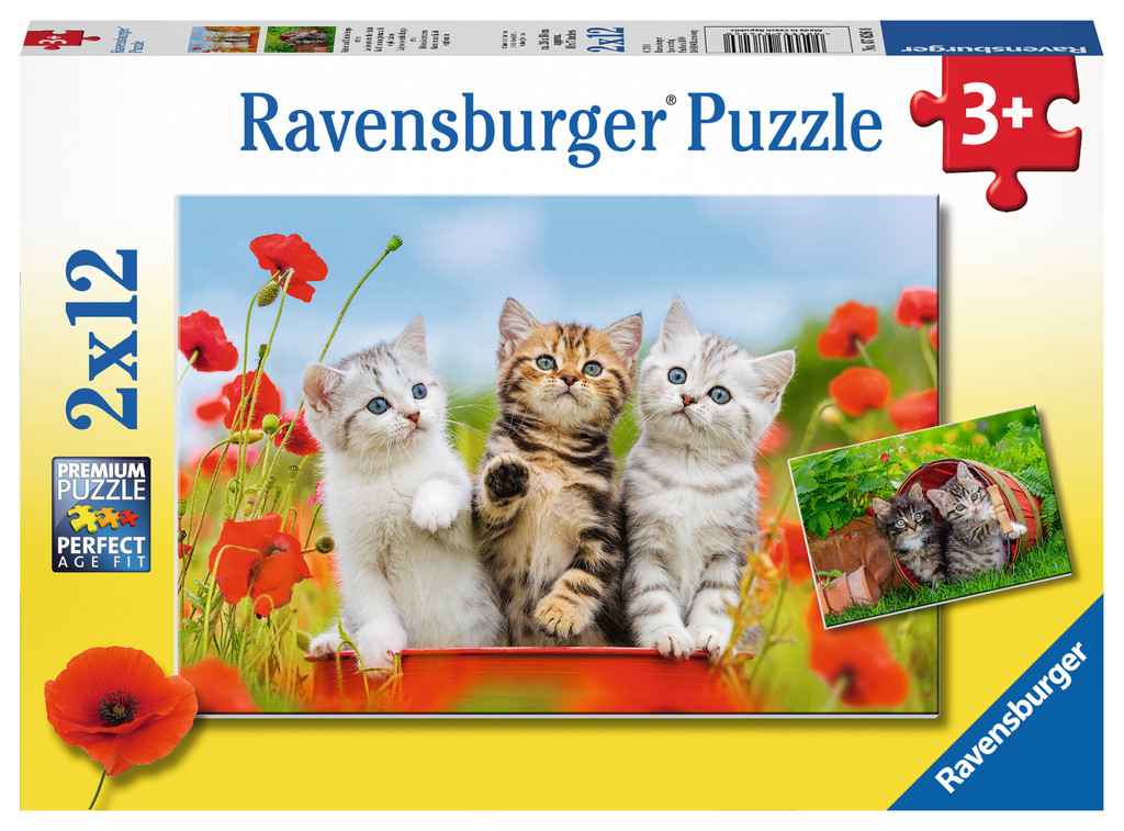 Ravensburger Puzzle Katzen auf Entdeckungsreise  2x12 Teile