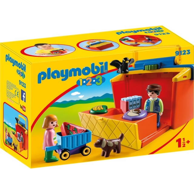 PLAYMOBIL 1 2 3 Marktstand zum Mitnehmen 9123