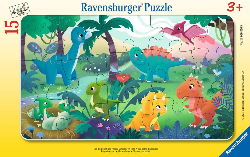 Rahmenpuzzle 15 Teile Die kleinen Dinos 00.856