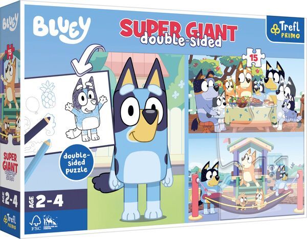 BLUEY GIANT Puzzle 15T + Malvorlage