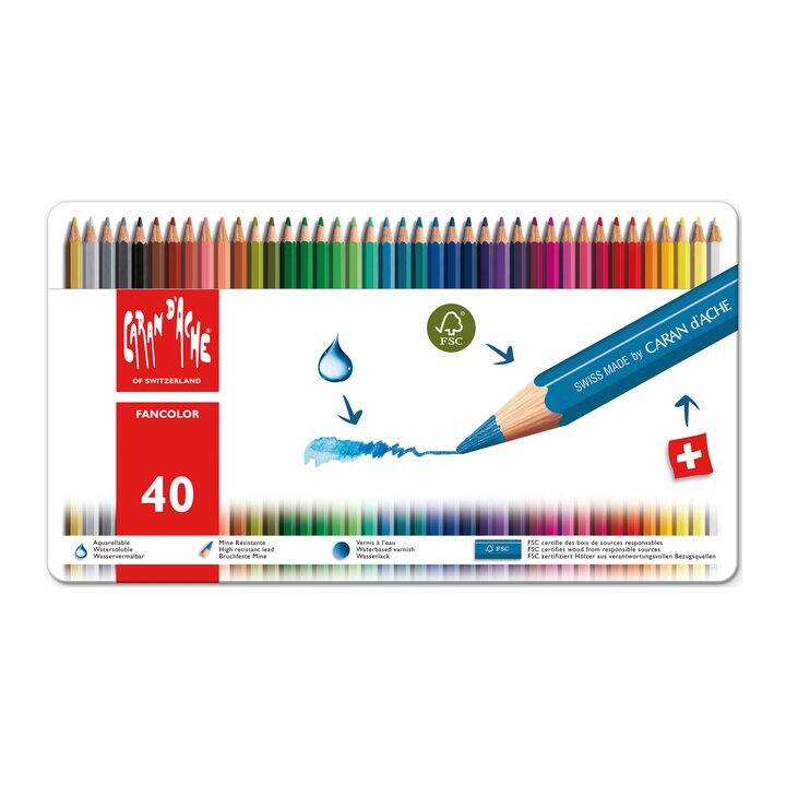 CARAN D'ACHE Fancolor Farbstifte 40er