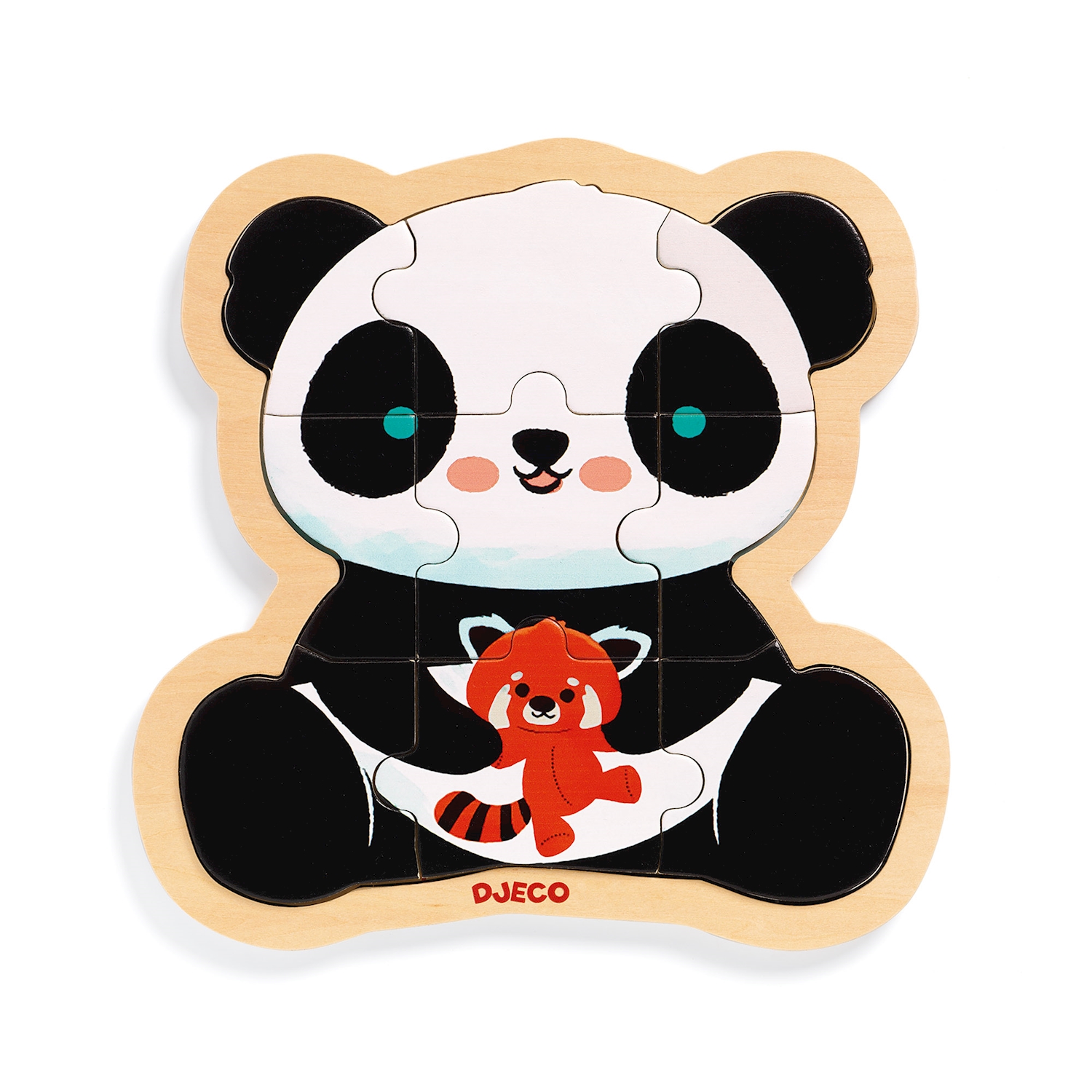 Holzpuzzle  Panda 9 Teile