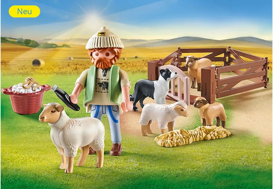 PLAYMOBIL Junger Schäfer mit Schafen 71444