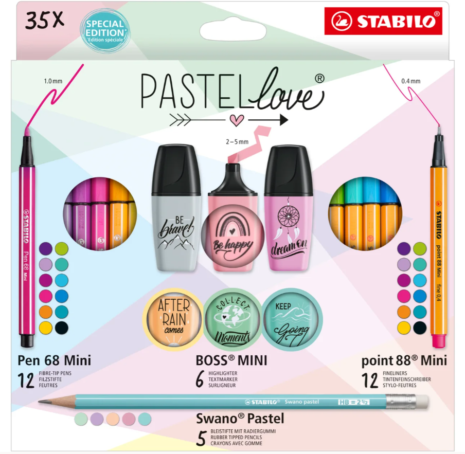 Stabilo Mini World Pastellove 35-teilig