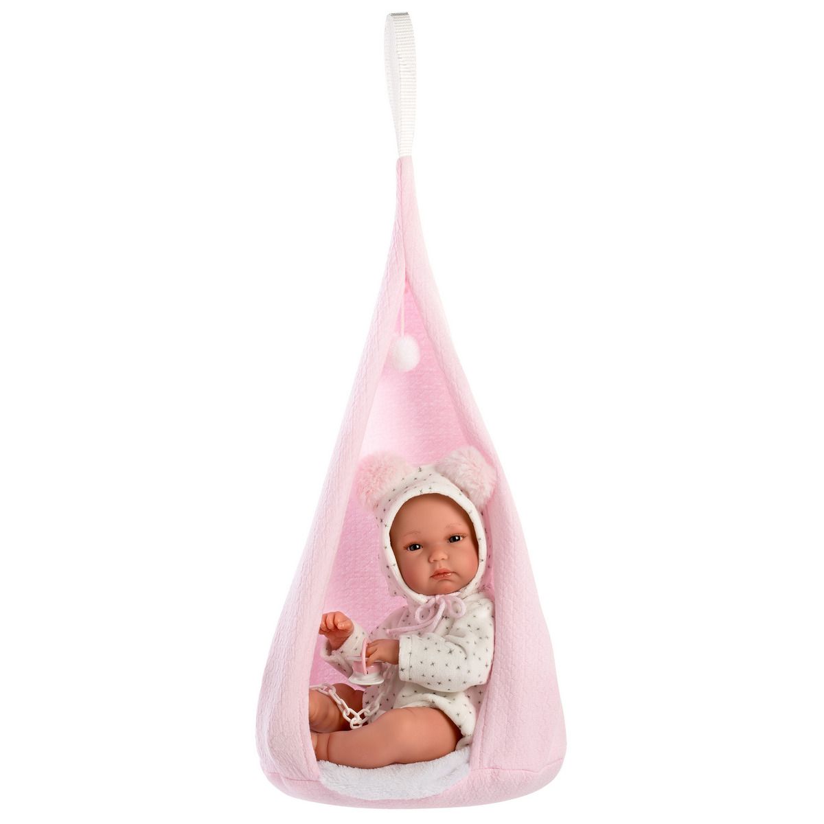 Llorens Babypuppe mit Schaukelzelt rosa 35cm