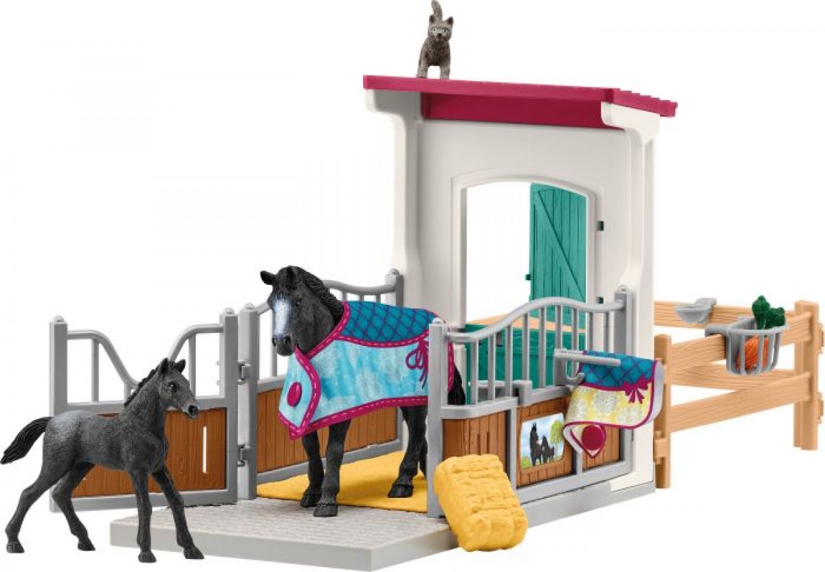 Schleich Horse Club Pferdebox mit Stute und Fohlen 42611