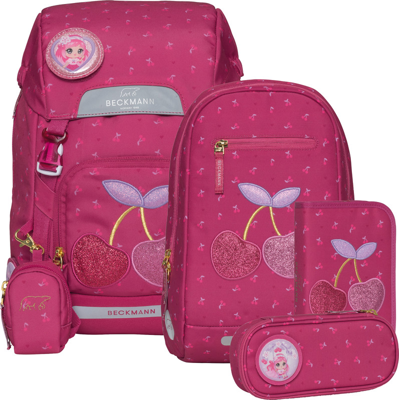 Beckmann Schulrucksack Classic 6-teiliges Set, Cherry