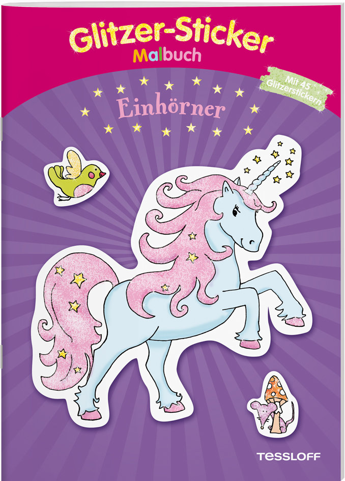 Glitzer- Sticker Malbuch Einhorn