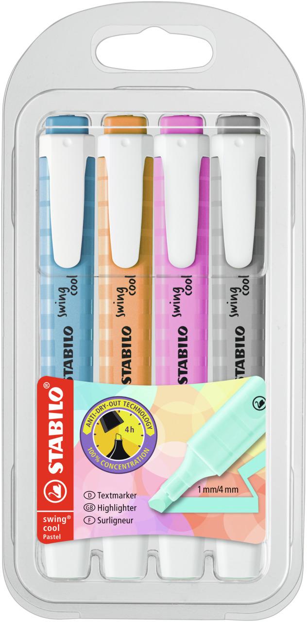 STABILO Textmarker swing cool Pastell 4er Etui Edition 2022