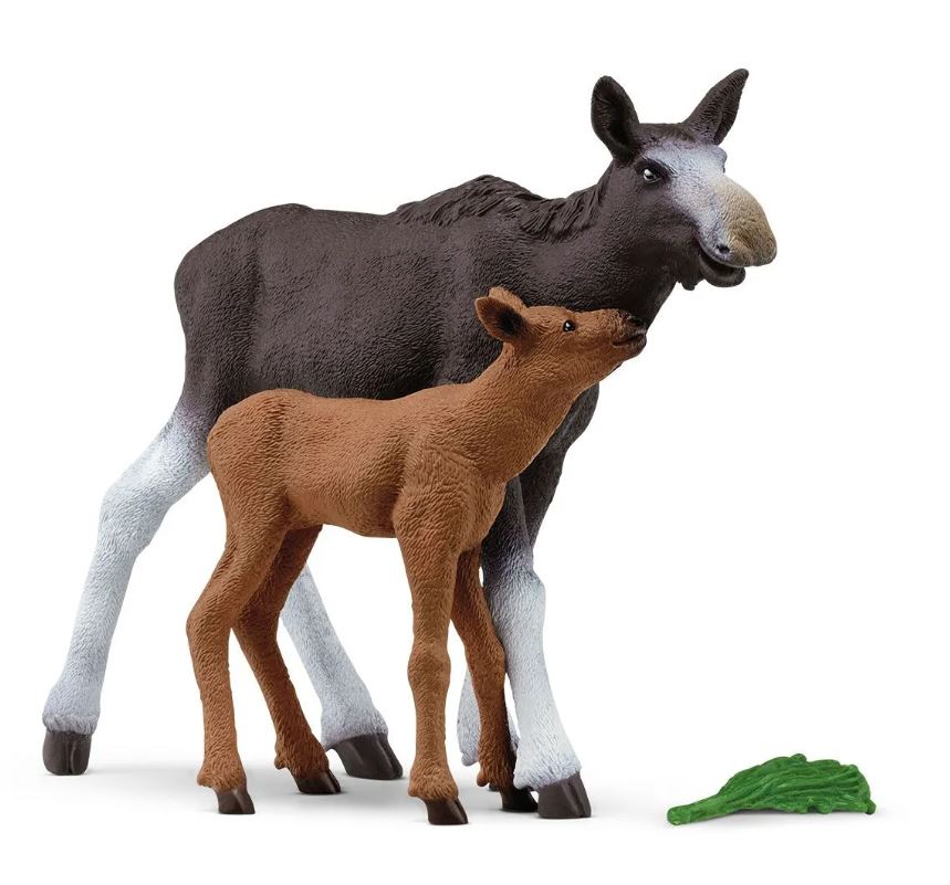 Schleich Elchkuh mit Kalb 42603