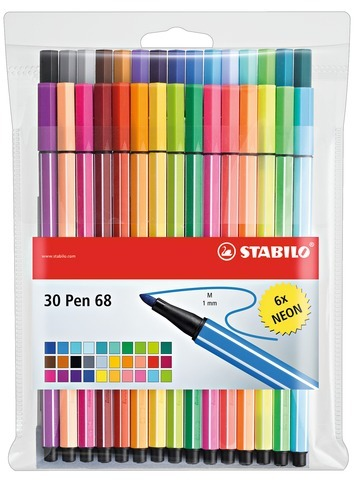 Stabilo Pen 68 30er Etui, 6x Neon