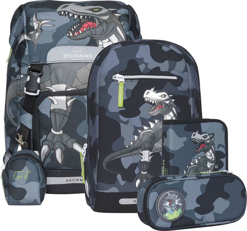 Beckmann Schulrucksack Classic 6-teiliges Set, Camo Rex