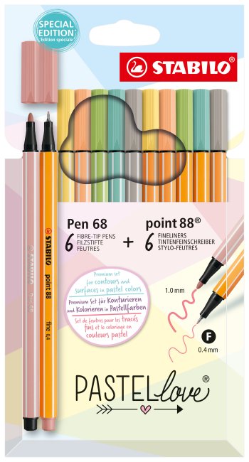 Stabilo point 88 / pen 68 Pastellove 12er Etui