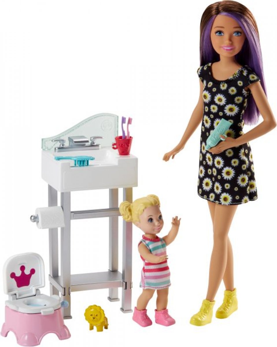 Barbie Skipper Babysitters  - Puppen und Töpfchen-Training Set