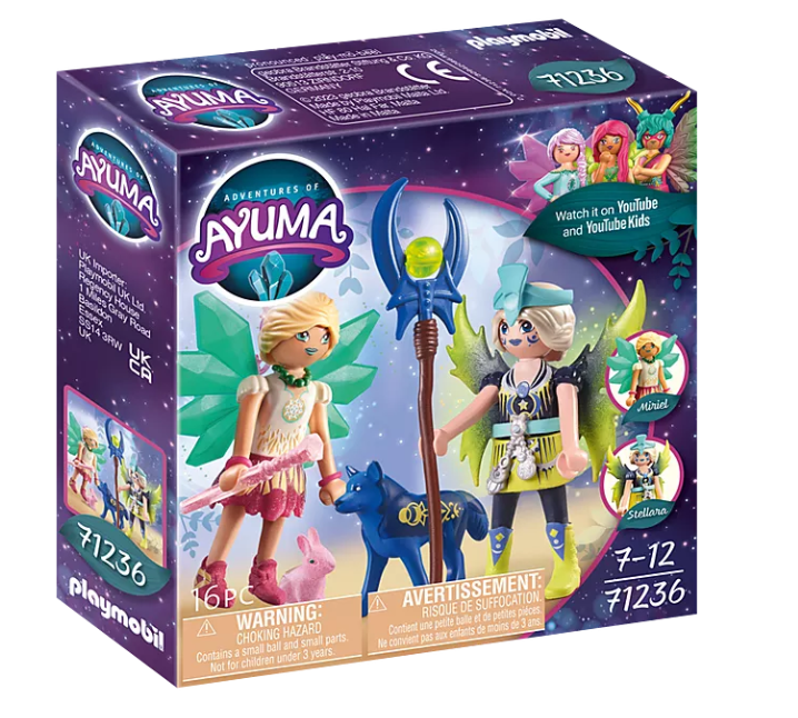 PLAYMOBIL Ayuma Crystal- und Moon Fairy mit Seelentieren 71236