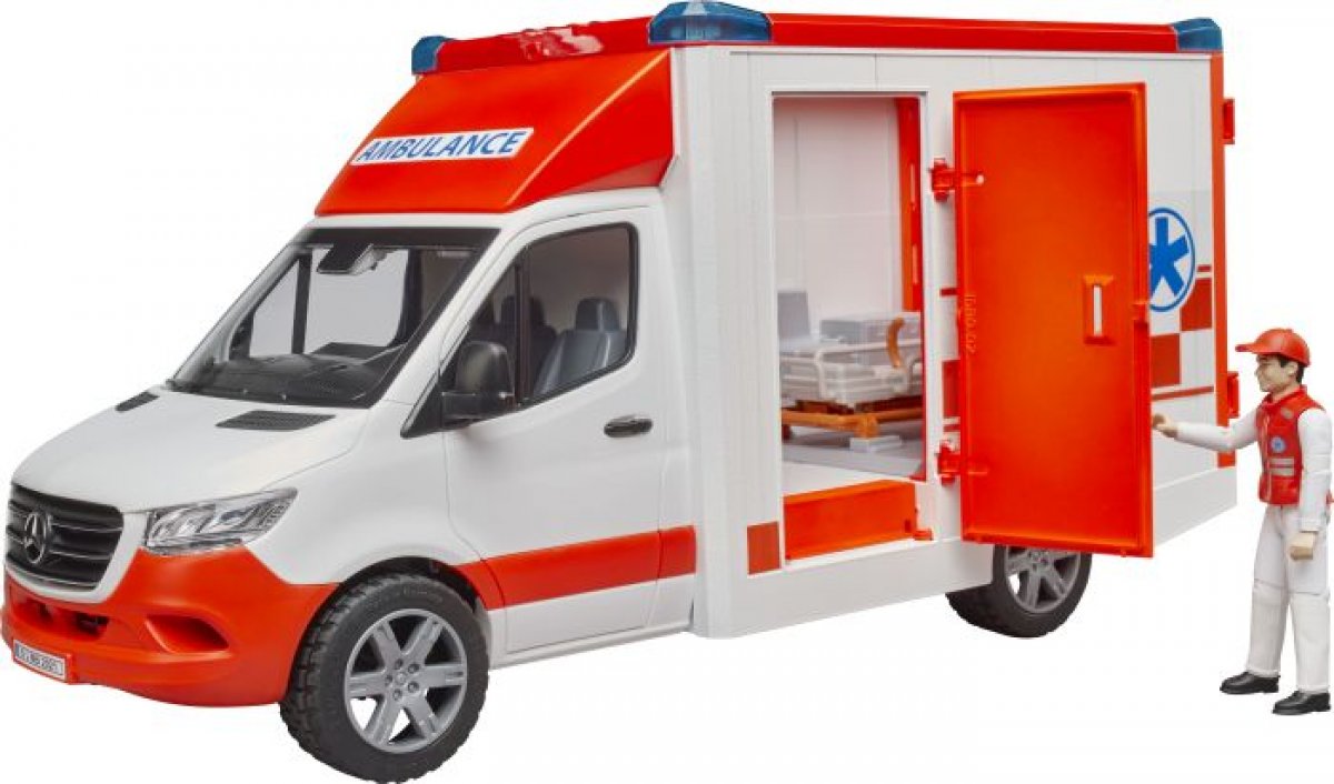 Bruder 02676 Sprinter Ambulanz mit Fahrer und Light + Sound Modul