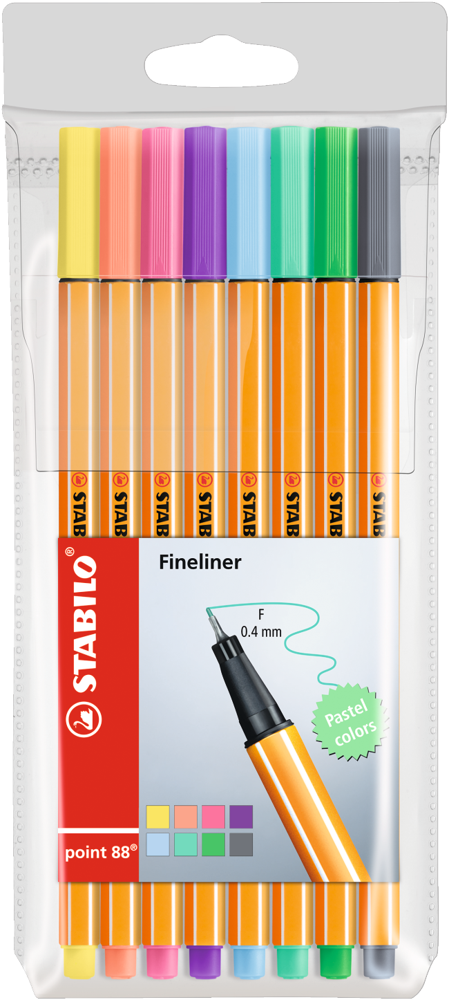 Stabilo point 88 8er Etui Pastellfarben