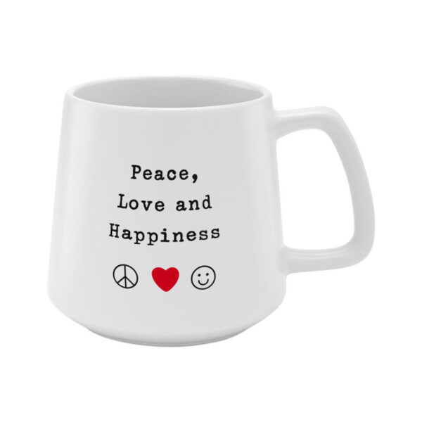 Tasse Konisch Peace, Love and Happiness