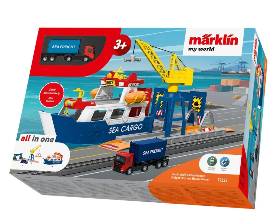 Märklin H0 - my world - Frachtschiff und Hafenkran