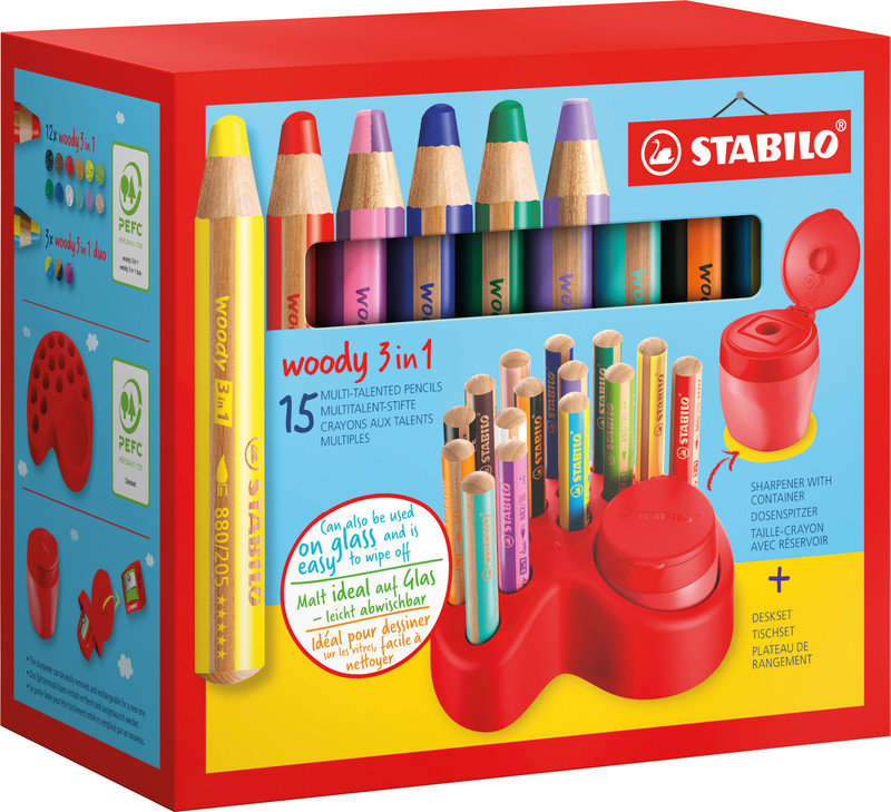 Stabilo Woody 3 in 1 Tischset 15-teilig