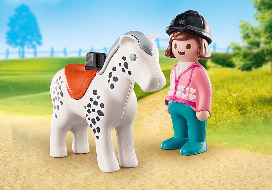 PLAYMOBIL  1 2 3 Reiterin mit Pferd 70404