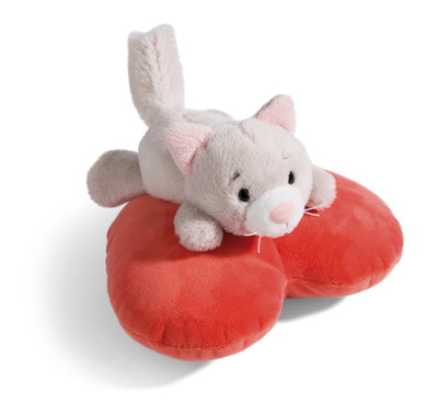 Nici Love Katze flauschig 13cm liegend auf Herz