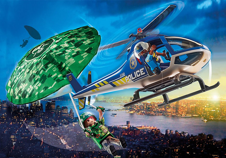 PLAYMOBIL  Polizei-Hubschrauber: Fallschirm-Verfolgung 70569