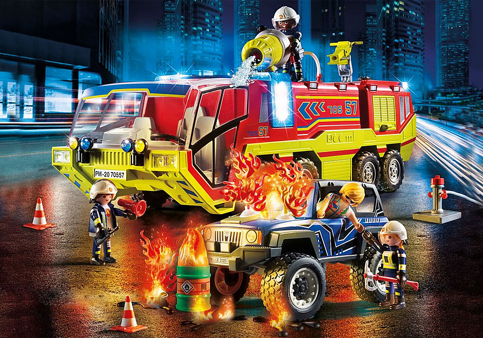 PLAYMOBIL Feuerwehreinsatz mit Löschfahrzeug 70557