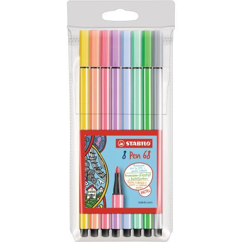 Stabilo Pen 68 8er Etui Pastellfarben