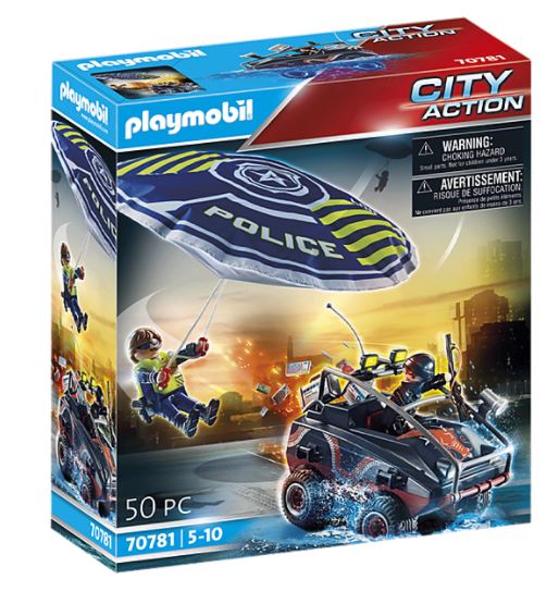 PLAYMOBIL  City Action Polizei-Fallschirm: Verfolgung des Amphibien-Fahrzeugs 70781