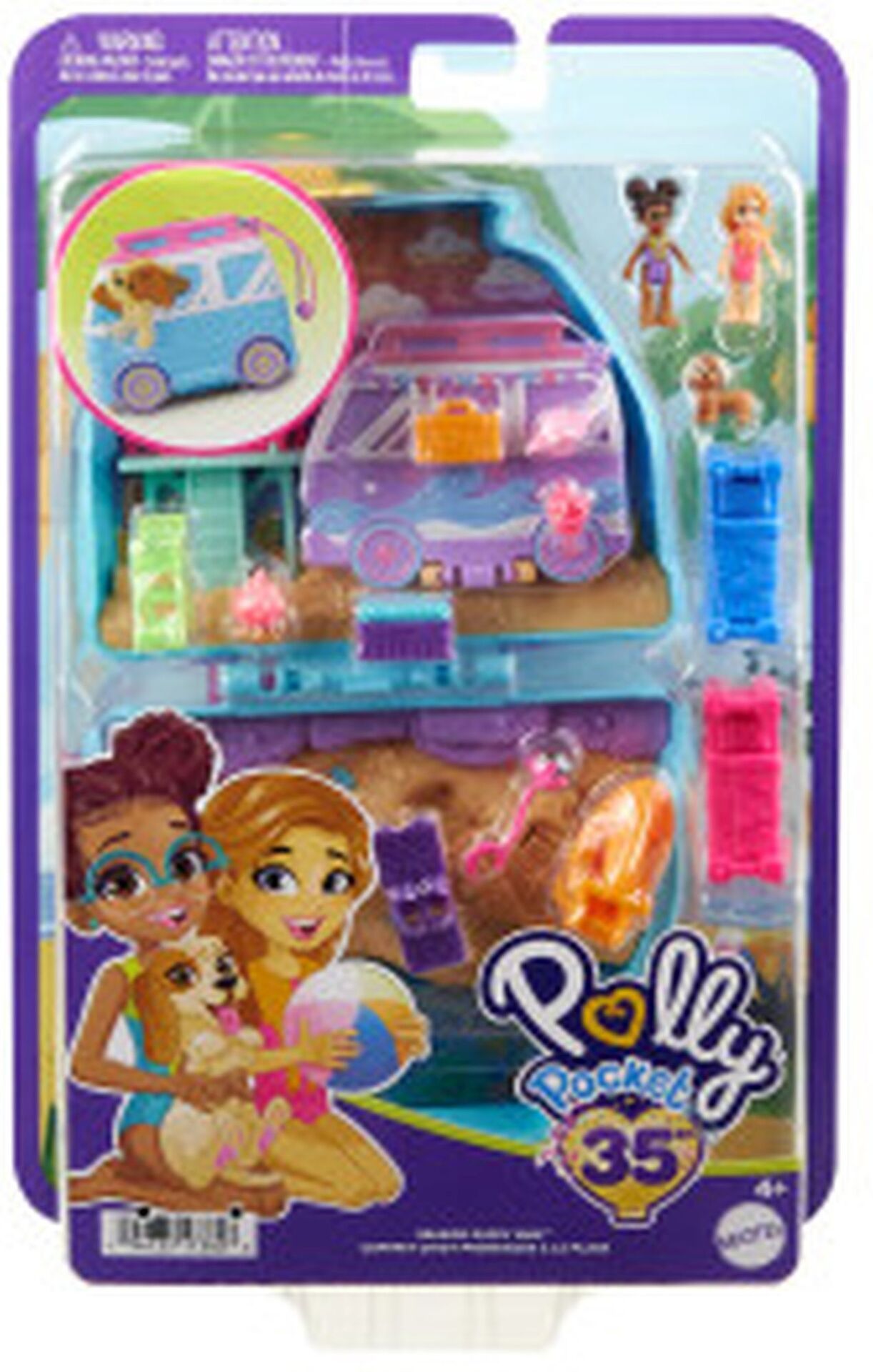 Polly Pocket Bus - Schatulle mit winkenden Hund