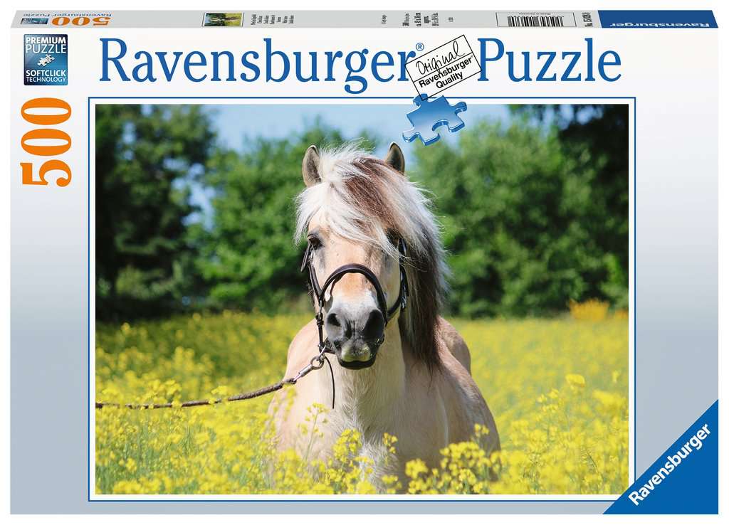 Puzzle 500 Teile Pferd im Rapsfeld  15.038