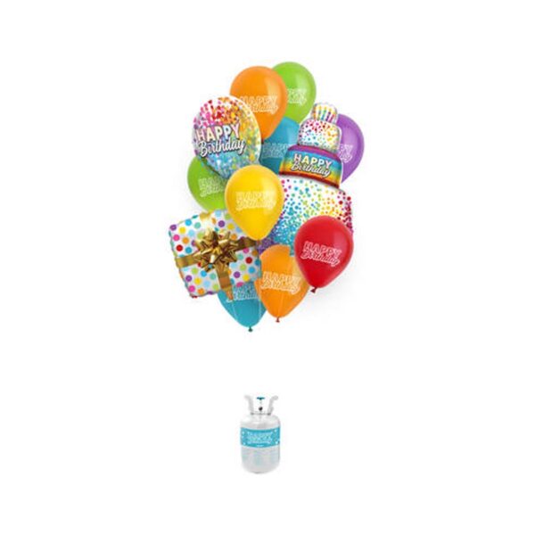 Folienballon Set Happy Birthday mehrfarbig