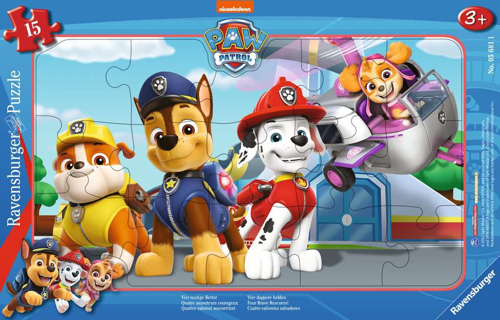 Rahmenpuzzle 15 Teile Paw Patrol Vier mutige Retter 05.681