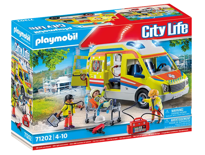 PLAYMOBIL City Life Rettungswagen mit Licht und Sound 71202