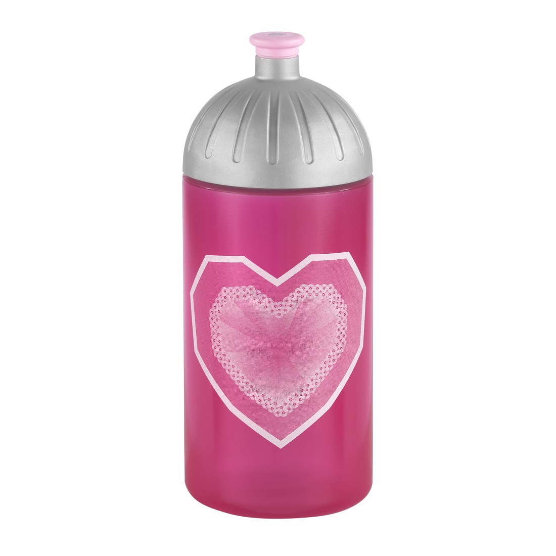 Step by Step Trinkflasche Glitter Heart Pink