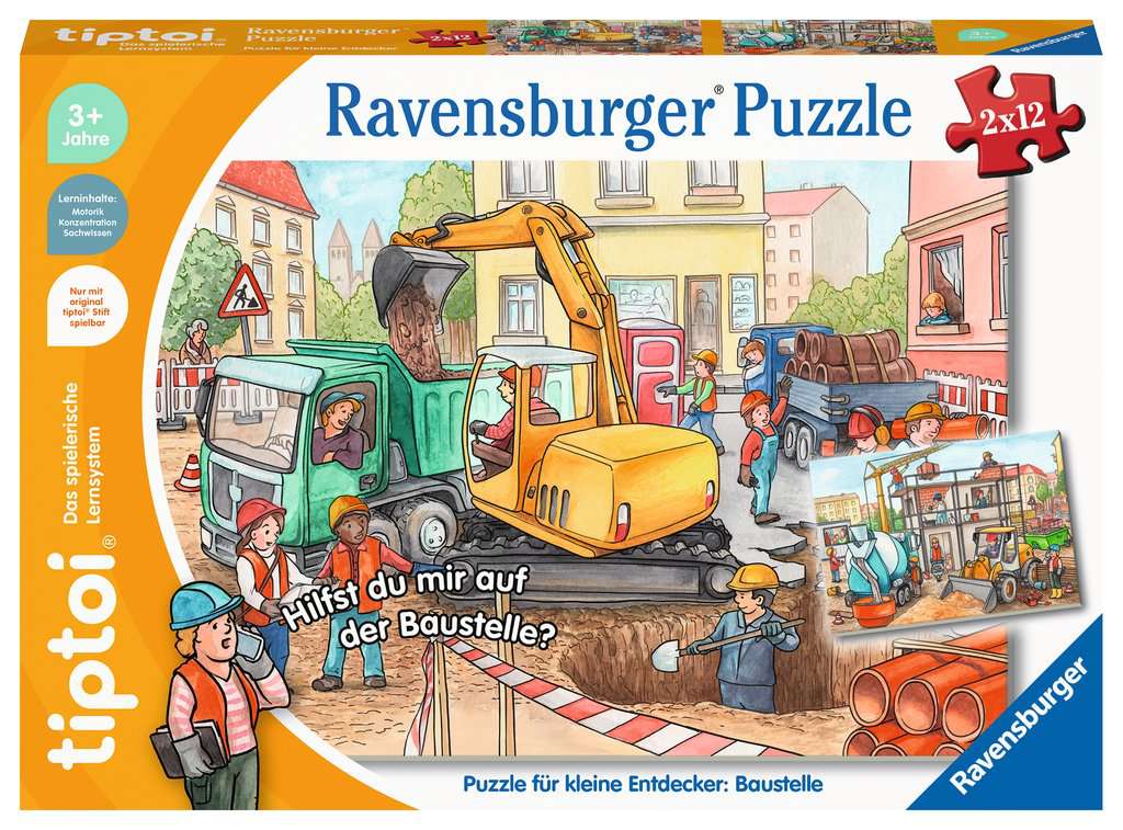 Tiptoi Puzzle für kleine Entdecker: Baustelle 2x12 00.137