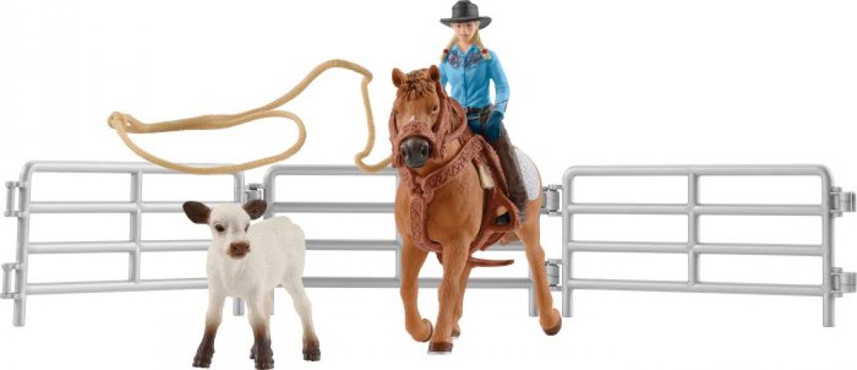 Schleich Farm World Team Roping mit Cowgirl 42577