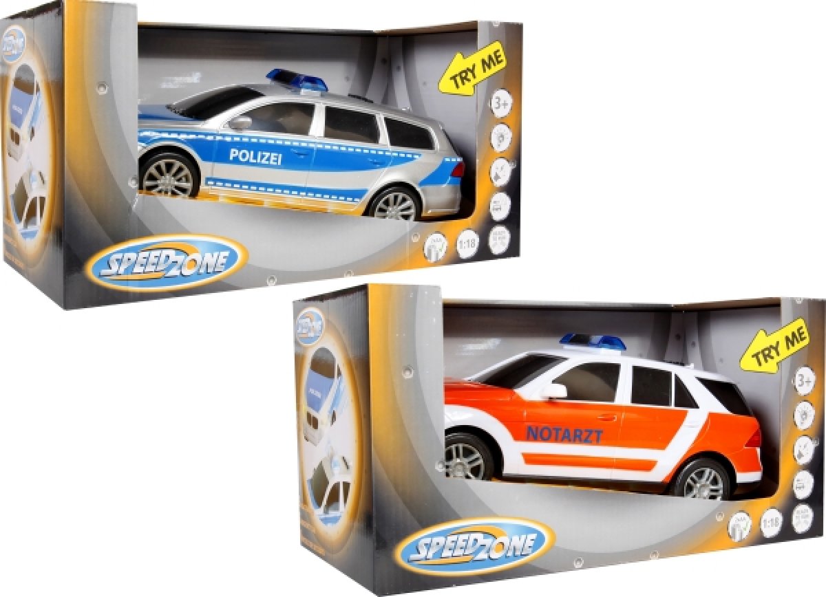 Speed Zone Einsatzfahrzeuge 1:18 Licht und Sound