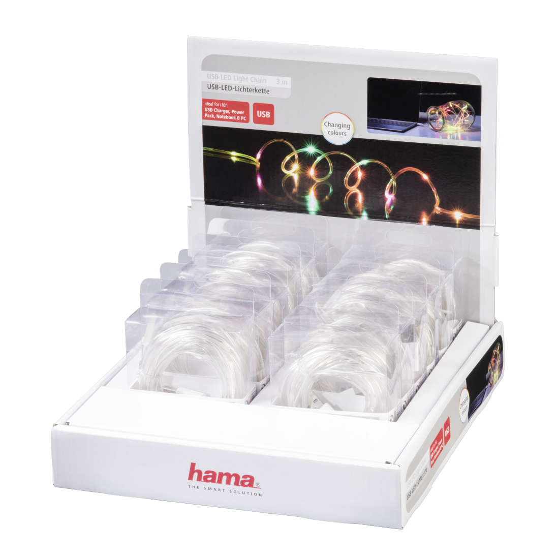 Hama USB-LED-Lichterkette, Bunt, 3 m