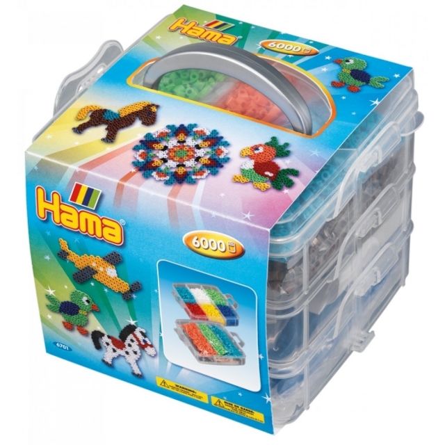 HAMA Box klein mit 6.000 Perlen und 3 Stiftplatten