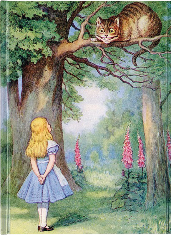 FLAME TREE Notizbuch A5 mit Magnetverschluss Alice and the Cat