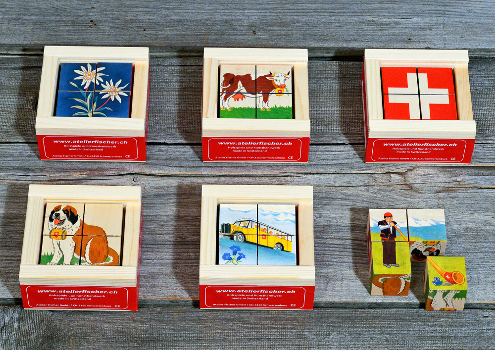 Klötzlipuzzle mini Swiss 4-teilig 25mm