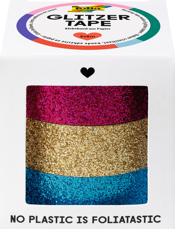 Washi - Tape Set Glitzer Pink/gold/hellblau