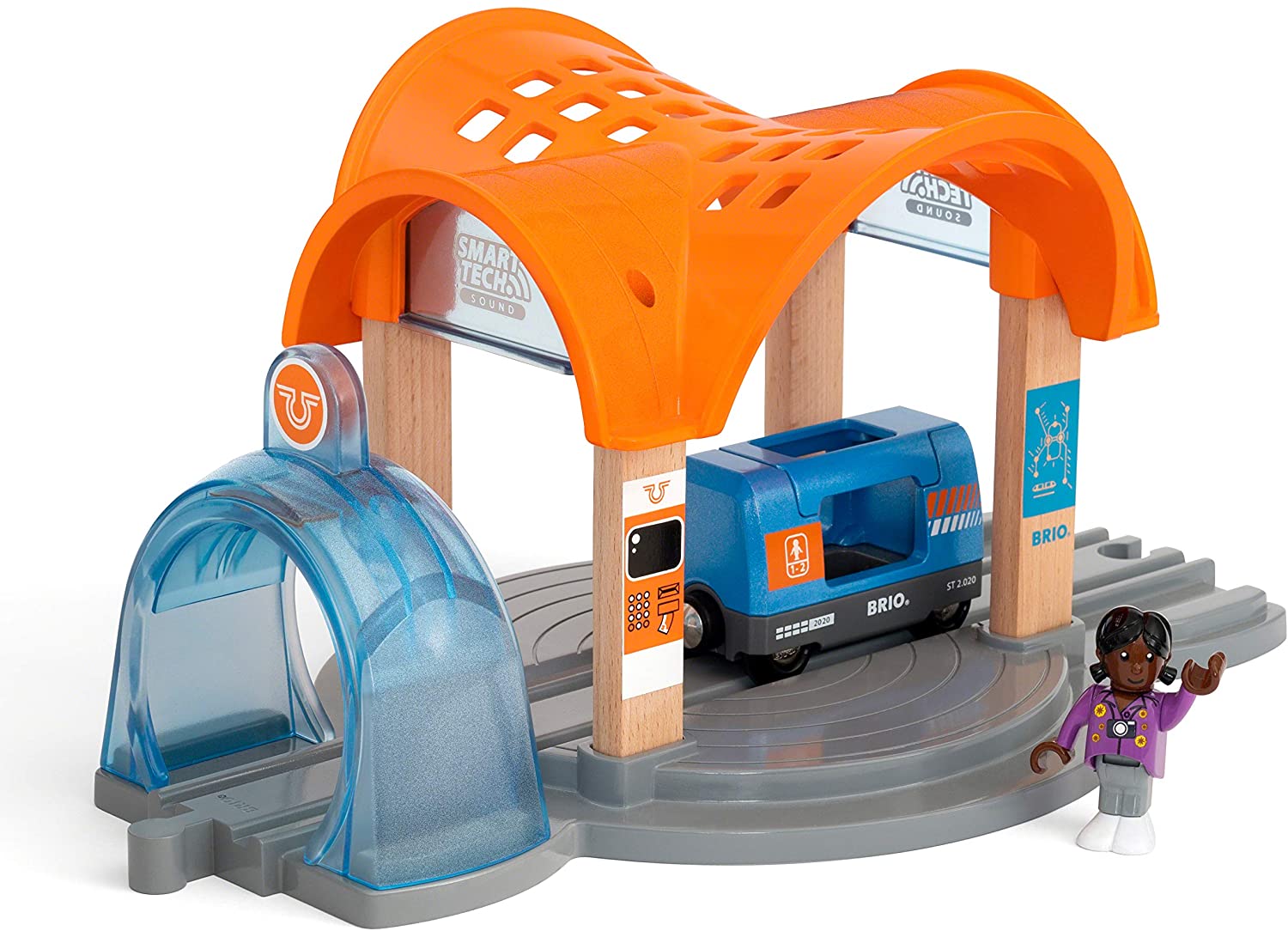 Brio Smart Tech Bahnhof mit Action Tunnel 33.973