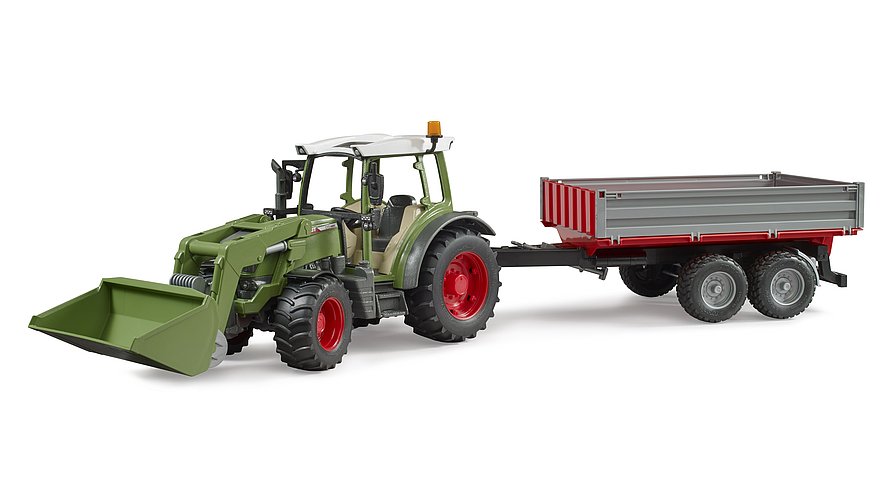 Bruder 02182 Fendt Vario 211 mit Frontlader und Bordwandanhänger