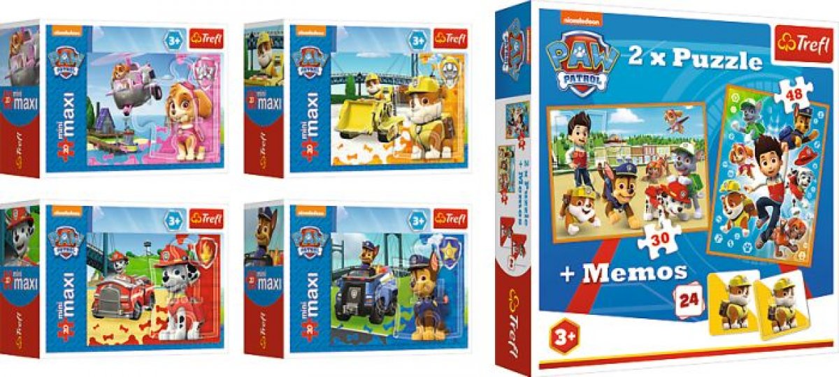 Paw Patrol Memo + 2in1 Puzzle + Minipuzzle