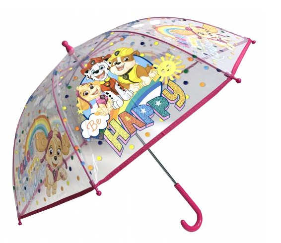 Paw Patrol Regenschirm pink mit Punkten